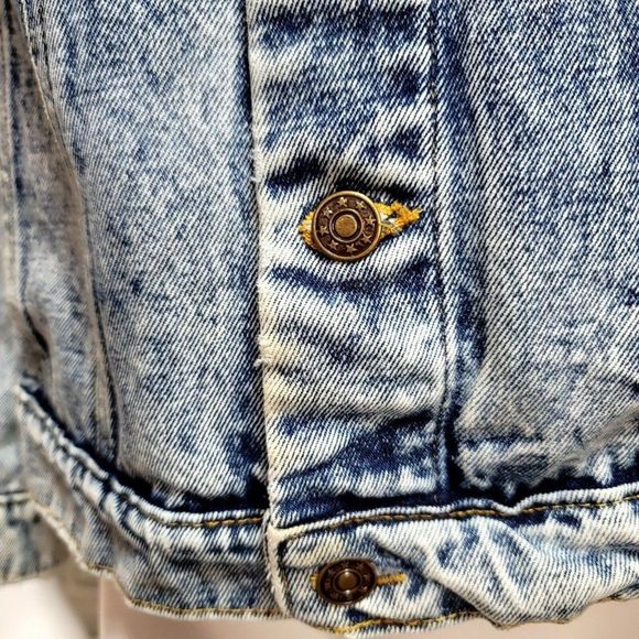 Vintage 90s Canyon River Blues Size L Acid Wash Denim Jean Jacket - Picture 4 of 11